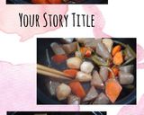 定番材料煮物(里芋・蒟蒻・人参・薩摩芋茎作り方16写真