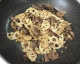 薄切り蓮根と牛肉の甘辛炒め作り方7写真
