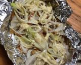 ちくわと長ネギの麺つゆマヨ焼き作り方1写真