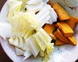 南瓜・白菜の味噌汁♪作り方1写真