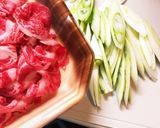 牛肉と長ネギ炒め作り方1写真