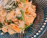 牛乳で簡単♪鮭と菠薐草のクリームパスタ作り方8写真