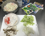 白菜とキノコの和風だしスープ　療養食兼用作り方1写真