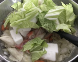 白菜とキノコの和風だしスープ　療養食兼用作り方3写真