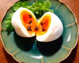 簡単なおつまみ　半熟玉子アレンジ　浜納豆作り方2写真