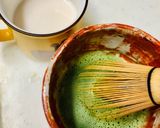 アーモンドミルクの　抹茶•ラテ♪作り方4写真