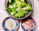 かにかまとチンゲン菜のふわりスープ♡作り方1写真