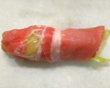 ニラとキムチとセロリのレンジで3色肉巻き作り方5写真