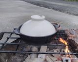 一人鍋用スープで土鍋御飯（炭火）作り方8写真