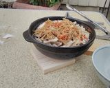 一人鍋用スープで土鍋御飯（炭火）作り方10写真