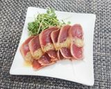 あぶり漬けまぐろのカルパッチョ風作り方3写真