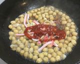 ひよこ豆とキャベツの鶏皮ケチャップ炒め作り方3写真