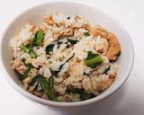春菊と豚バラの混ぜご飯作り方6写真