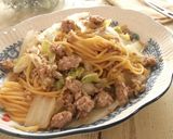 フライパンで！白菜とそぼろの和風パスタ作り方11写真