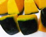 ２つの味！かぼちゃの煮物・鶏そぼろあん作り方1写真