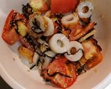トマトと竹輪塩昆布和え作り方3写真
