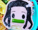キャラ弁 簡単 鬼滅の刃 禰豆子作り方9写真