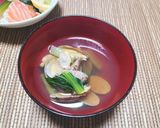 江戸菜とあさりのお吸い物作り方4写真