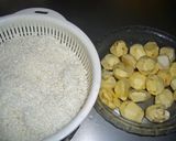 土鍋で炊いた 栗ご飯作り方1写真