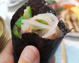 まるでイカ！イカオクラ風白きくらげ和え物作り方4写真