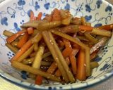 オーガニックの牛蒡で食感のあるきんぴら作り方16写真