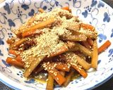 オーガニックの牛蒡で食感のあるきんぴら作り方18写真
