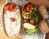 お弁当★スナップエンドウ梅オイル★日持ち作り方5写真