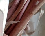 ずいきといんげんの胡麻酢味噌和え作り方1写真