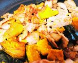ハロウィンディナー豚肉かぼちゃ蓮根炒め作り方6写真