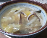 ハタケシメジ、柿の実、白菜の味噌汁作り方9写真