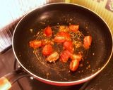 ミニトマトとにんにくのスパゲティ作り方4写真