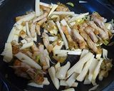 豚肉と筍とザーサイのパスタ作り方4写真