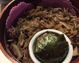 牛丼とミニおにぎり弁当★ 詰め方作り方4写真