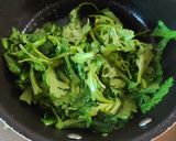 春菊と塩昆布のパスタ作り方2写真