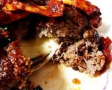 キノコトマトソースのチーズinハンバーグ作り方9写真