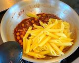 コンミートとひよこ豆の赤ワイン煮ペンネ作り方5写真