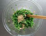 レンジで簡単☆ごはんのお供に・無限豆苗。作り方3写真