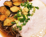 揚げ茄子とトロロのあったか蕎麦作り方5写真