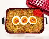 のっけ弁当(桜海老炒飯に茹で卵)作り方1写真