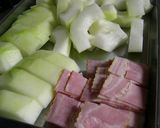 冬瓜とベーコンのカレー味の煮物作り方1写真
