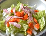 糖質制限！白菜の豆乳スープパスタ作り方1写真