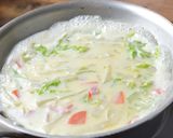 糖質制限！白菜の豆乳スープパスタ作り方3写真