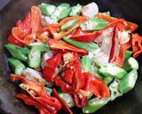家にある物★ほたてピーマンオクラの炒め物作り方2写真