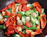 家にある物★ほたてピーマンオクラの炒め物作り方3写真