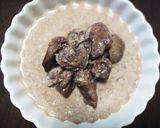 鶏レバーの赤ワイン煮　粒マスタードソース作り方6写真