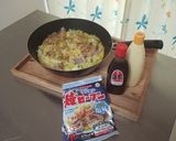 キャベツたっぷりモダン焼きビーフン作り方6写真