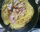 鶏むね肉とニラの中華風パスタ作り方10写真