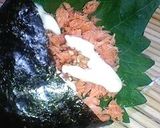 朝ごはんにも♪鮭フレークと青じそ手巻き✿作り方5写真
