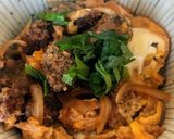 マグロ血合い肉のカツ丼風作り方4写真