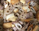 豚バラ厚揚げレンコンの甘辛炒め作り方4写真